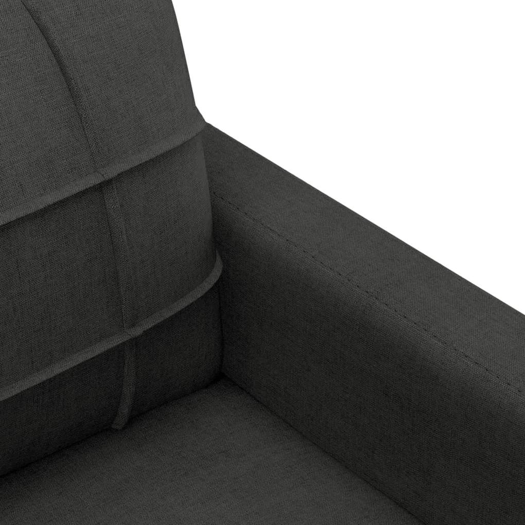 Sofá de 2 lugares tecido 120 cm preto