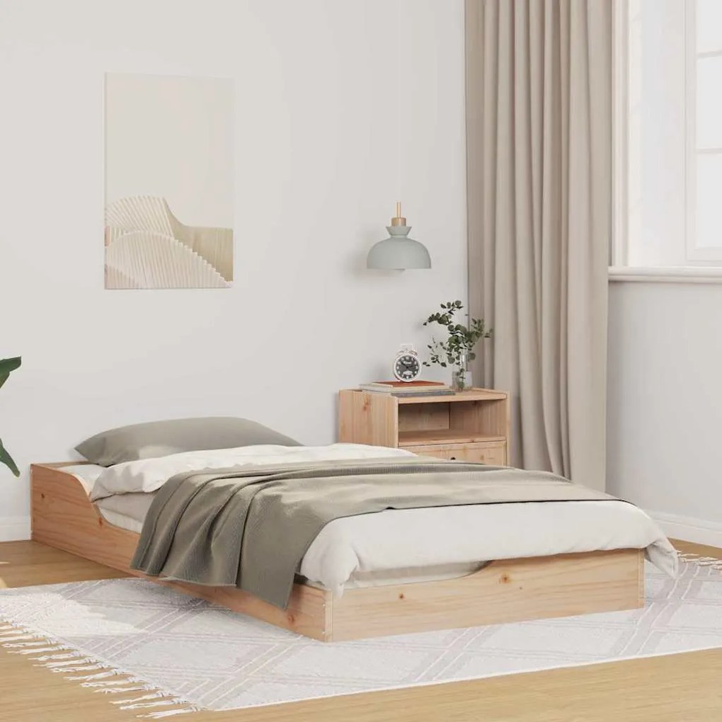 vidaXL Estrutura de cama de chão Castanho 90 x 190 cm