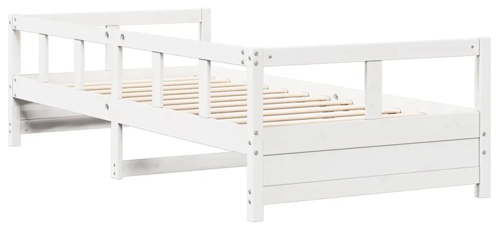 Sofá-cama 90x190 cm madeira de pinho maciça branco