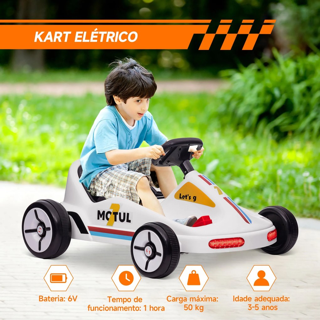 AIYAPLAY Kart para Crianças acima de 3 Anos Kart Elétrico 6V com Músic