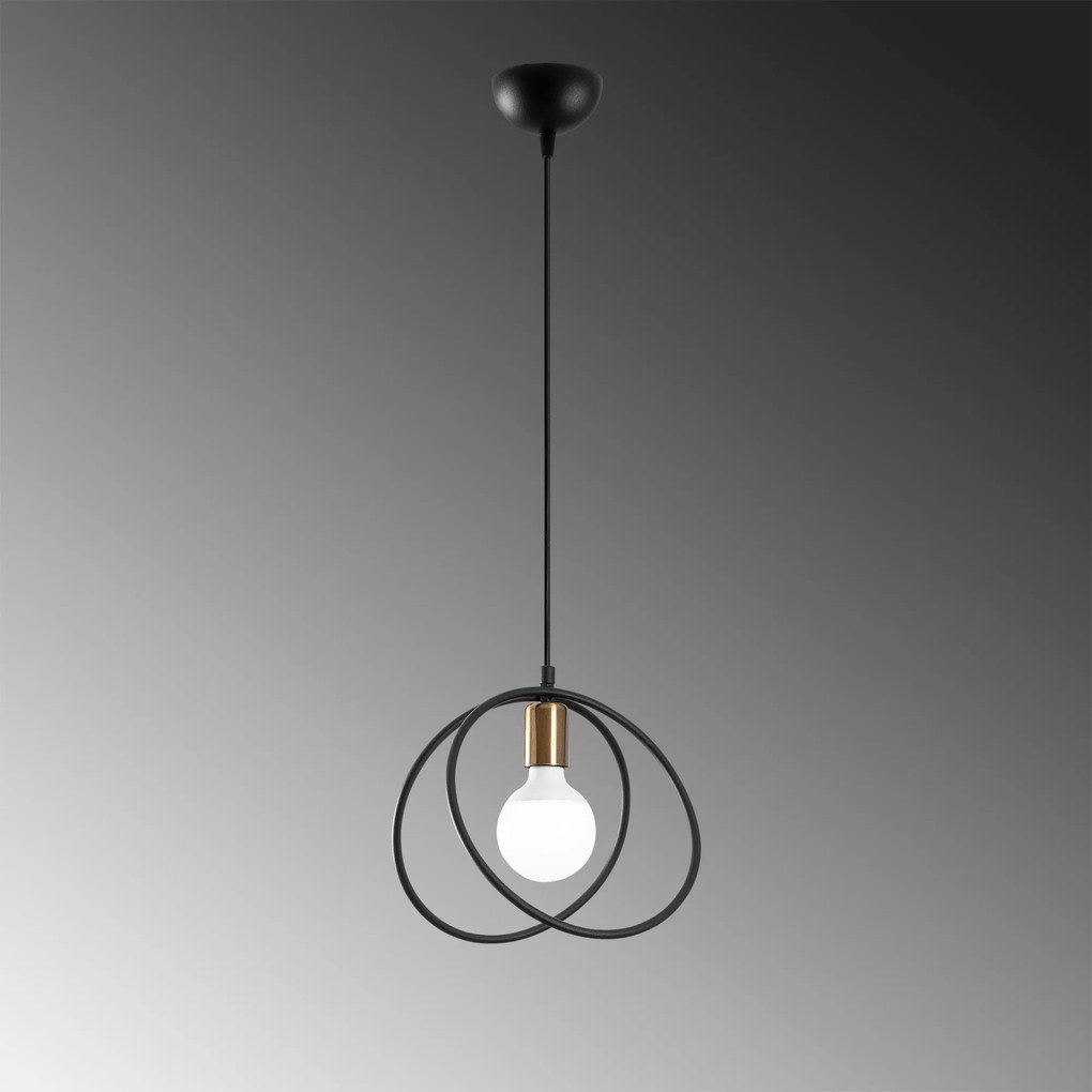 Candeeiro de Teto Circle – Preto – 24 x 24 cm