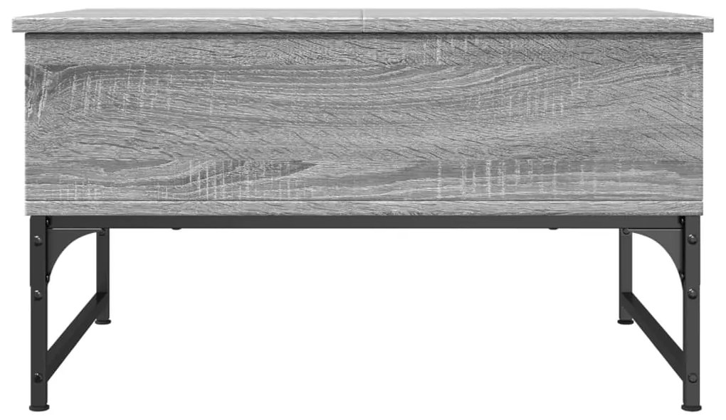 Mesa de centro 70x50x40 cm deriv. madeira/metal cinzento sonoma