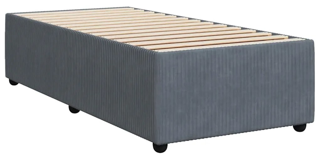 Estrutura de cama sem colchão 100x200 cm veludo cinzento-escuro