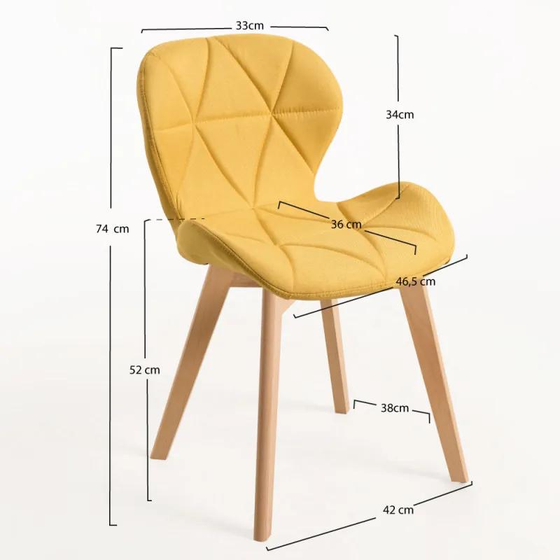 Cadeira Zie Tecido - Amarelo
