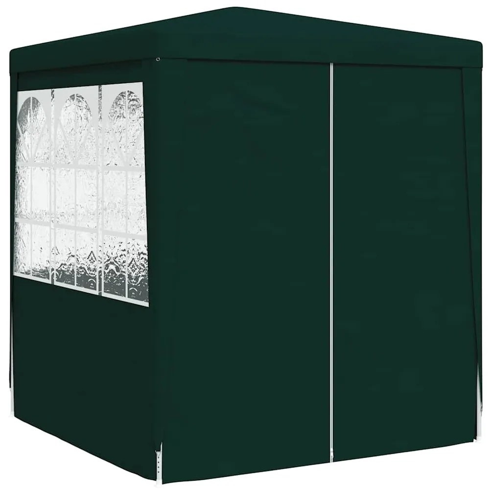 Tenda festas profissional c/ paredes laterais 2x2m 90g/m² verde