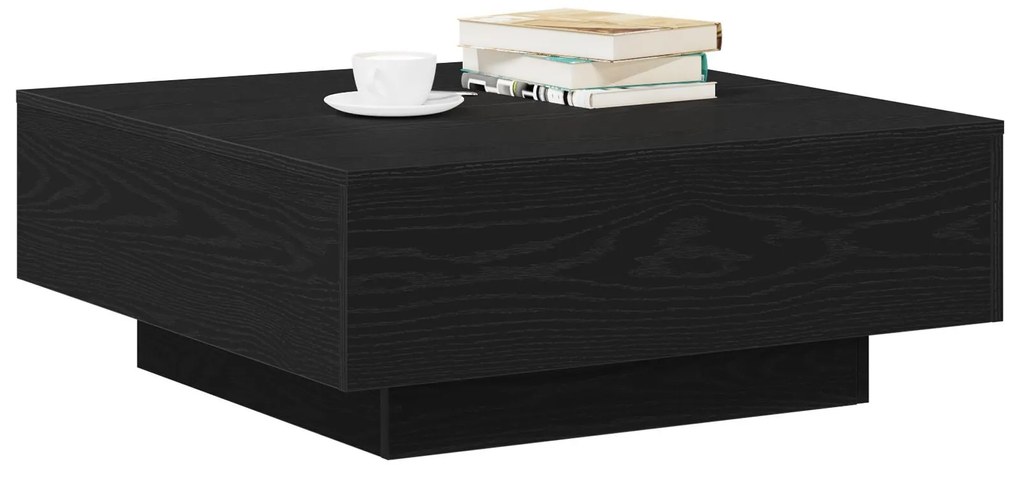 Mesa de Centro vidaXL Preta em Carvalho 80x80x31 cm em Madeira Revesti