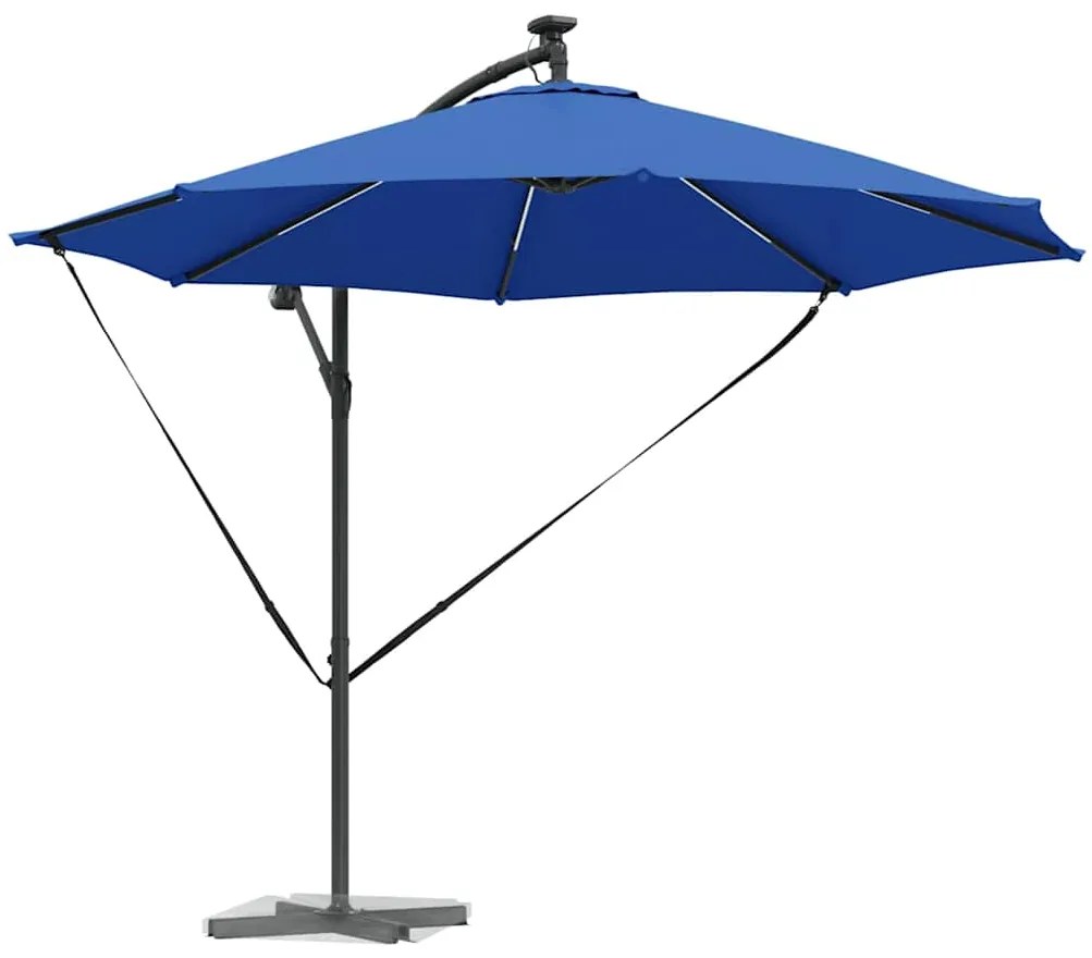 Guarda-sol de Bananeira Cantilever com bloqueio azul ciano