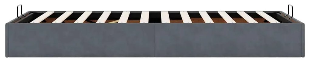 Otomano Bed Frame No Colchão Cinzento Escuro 80x200 cm Veludo