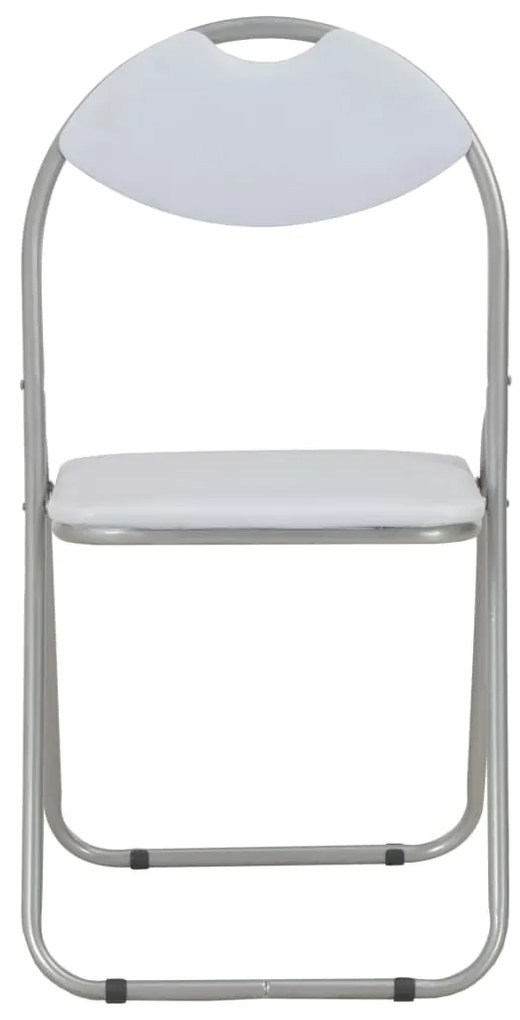 Cadeiras de jantar dobráveis 2 pcs couro artificial branco