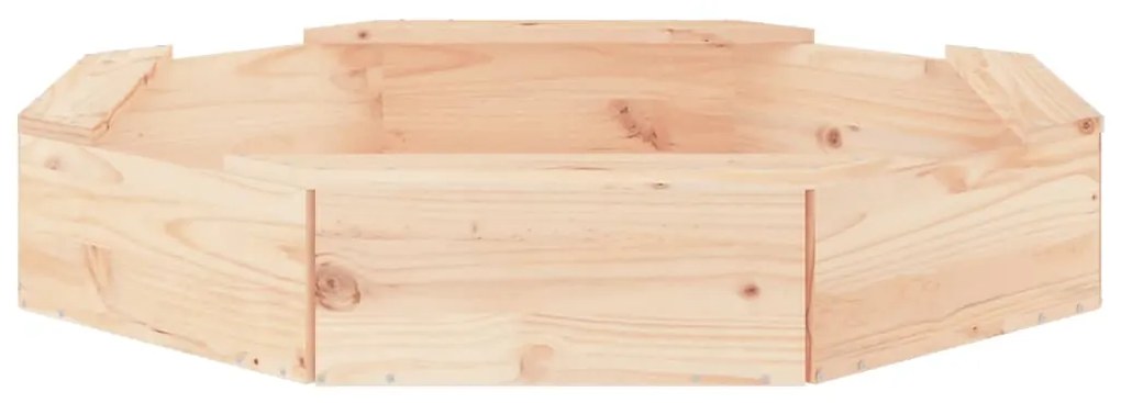Caixa de areia octogonal com assentos madeira de pinho maciça