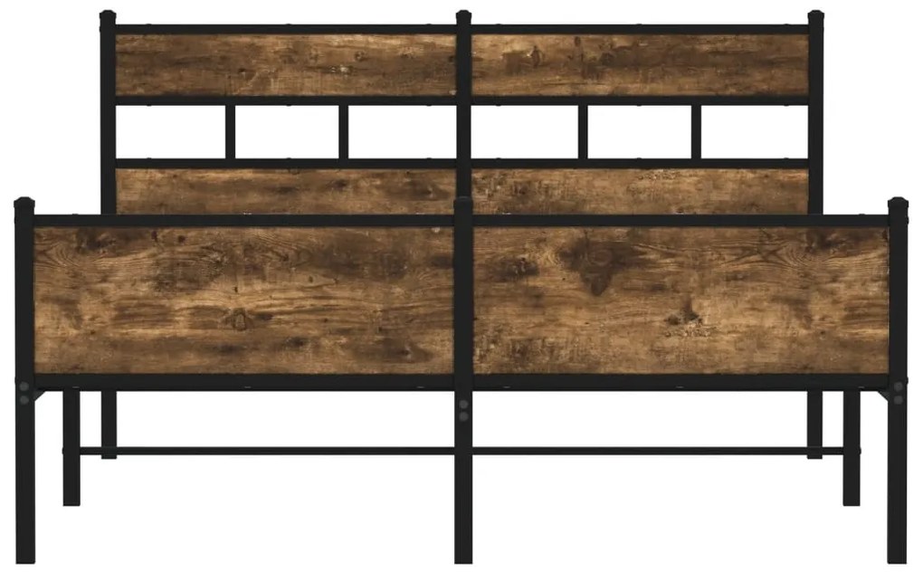 Estrutura de cama sem colchão 160x200 cm metal carvalho fumado