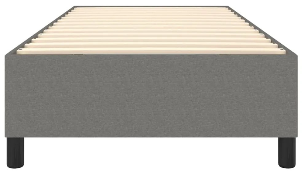 Estrutura de cama sem colchão 100x200 cm tecido cinzento-escuro