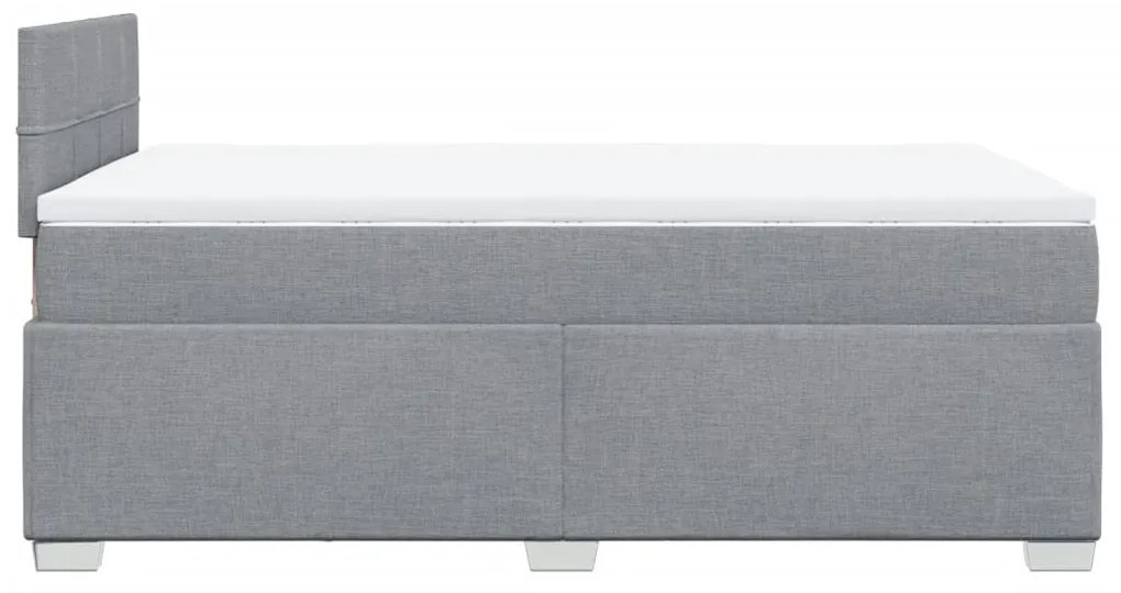 Cama boxspring com colchão 120x190 cm tecido cinzento-claro