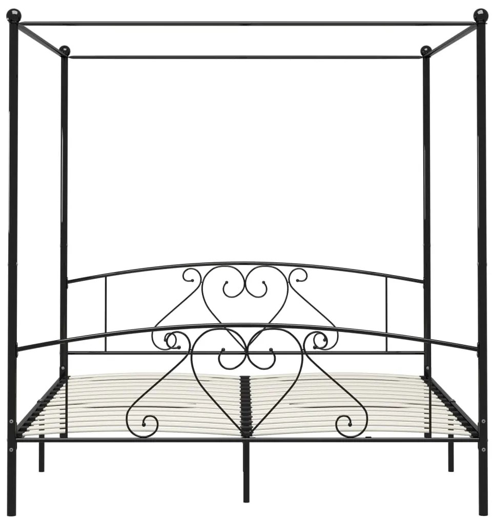 Estrutura de cama dossel 180x200 cm metal preto