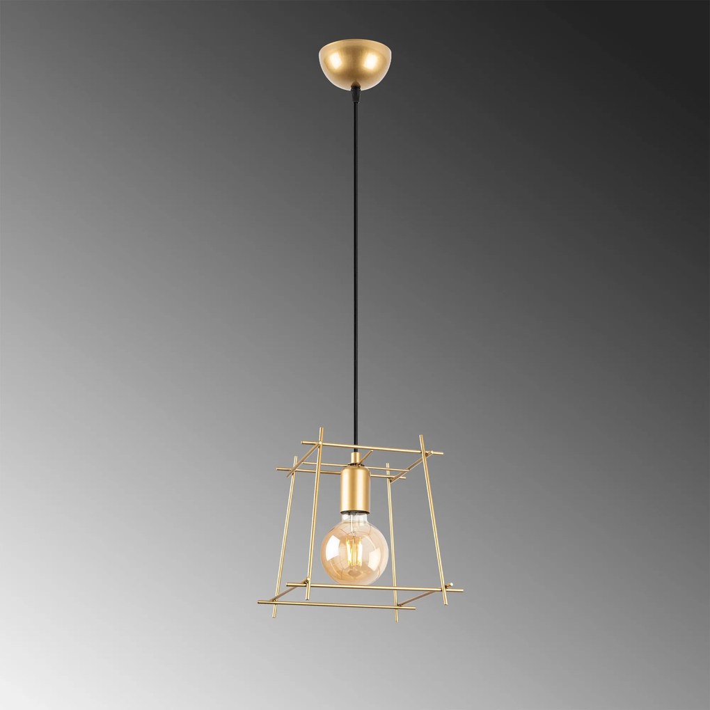 Candeeiro de Teto Coman – Ouro Brilhante – 24 x 24 x 122 cm