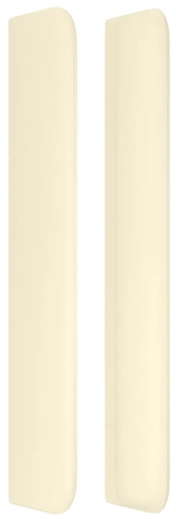 Cabeceira cama c/ abas couro artificial 83x16x118/128 cm creme