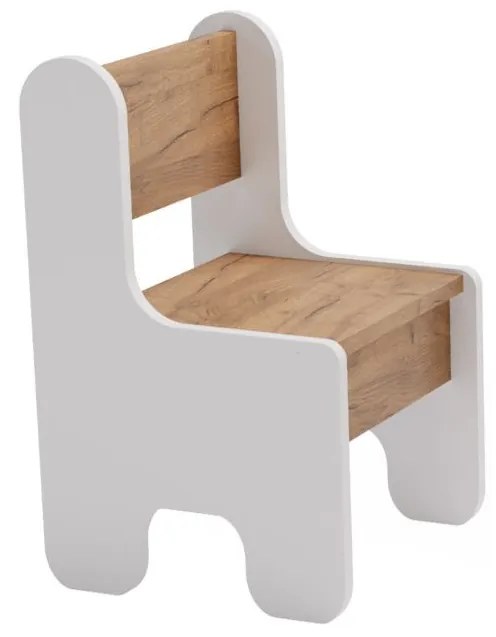 Conjunto de mesa infantil e duas cadeiras infantis - branco/carvalho
