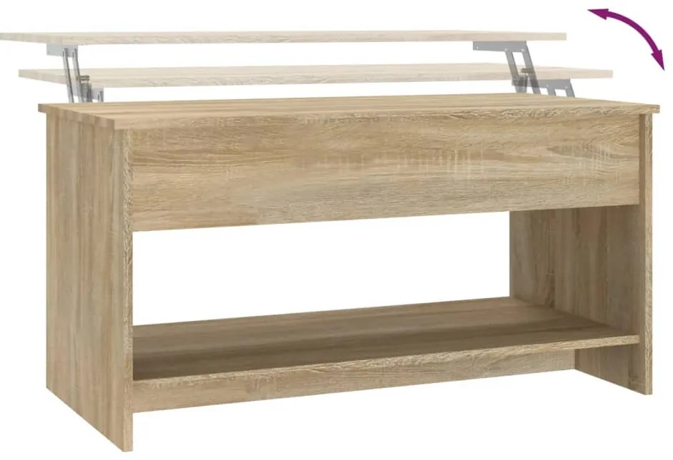 Mesa de centro 102x50x52,5cm madeira processada carvalho sonoma