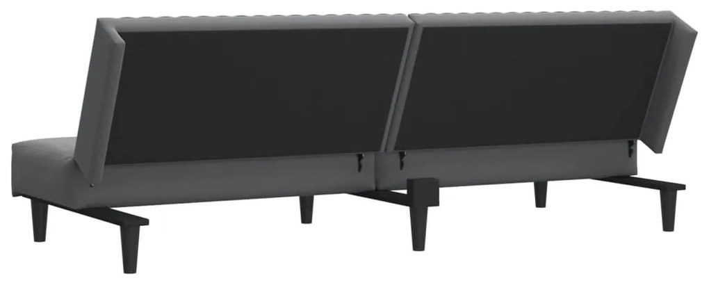 Sofá-cama de 2 lugares veludo cinzento-escuro
