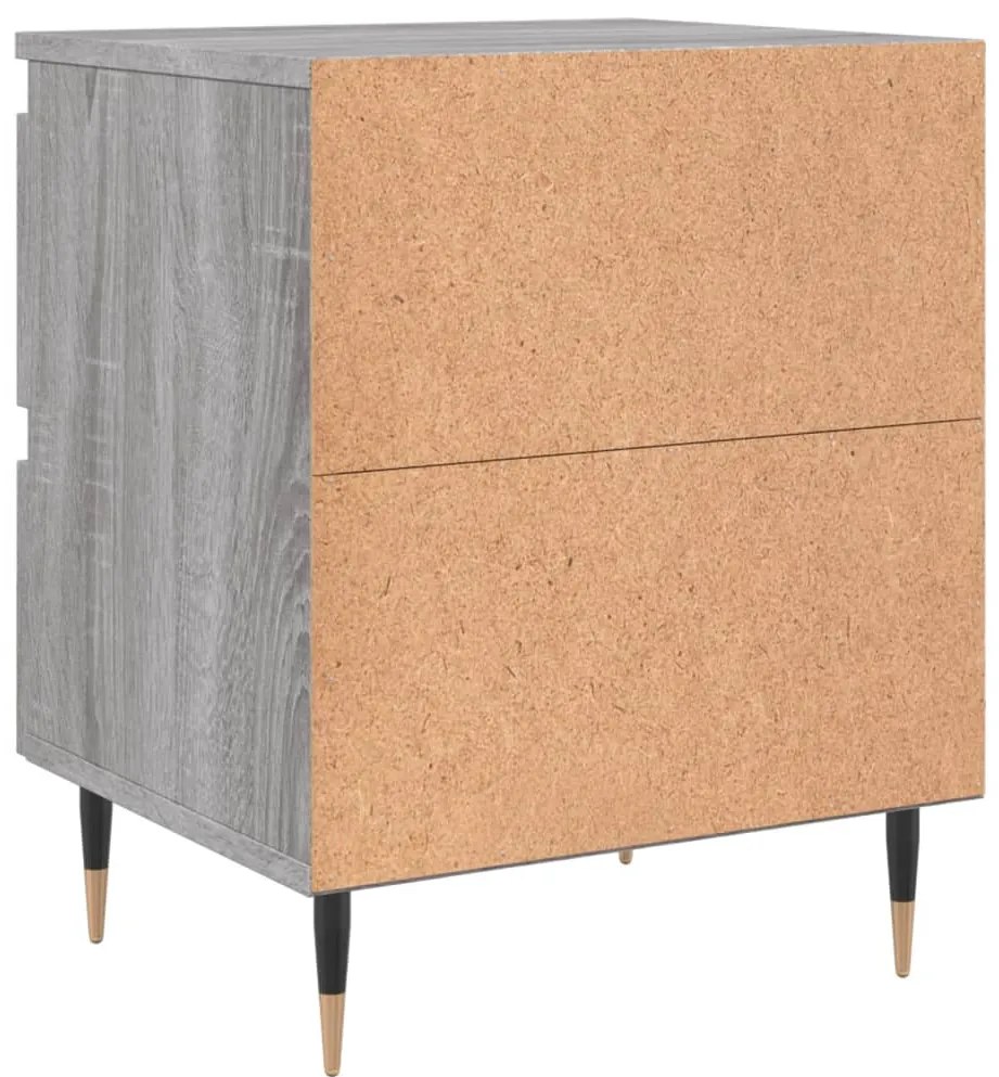 Mesa de cabeceira 40x35x50 cm derivados de madeira cinza sonoma