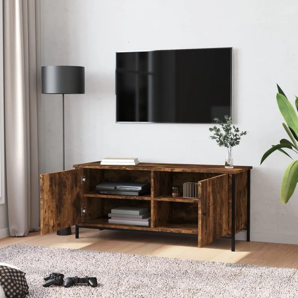 Móvel de TV Iris com 2 Portas de 102 cm - Madeira Rústica - Design Mod