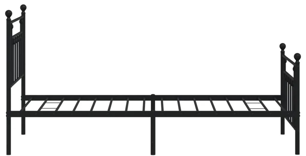 Estrutura de cama com cabeceira e pés 90x190 cm metal preto