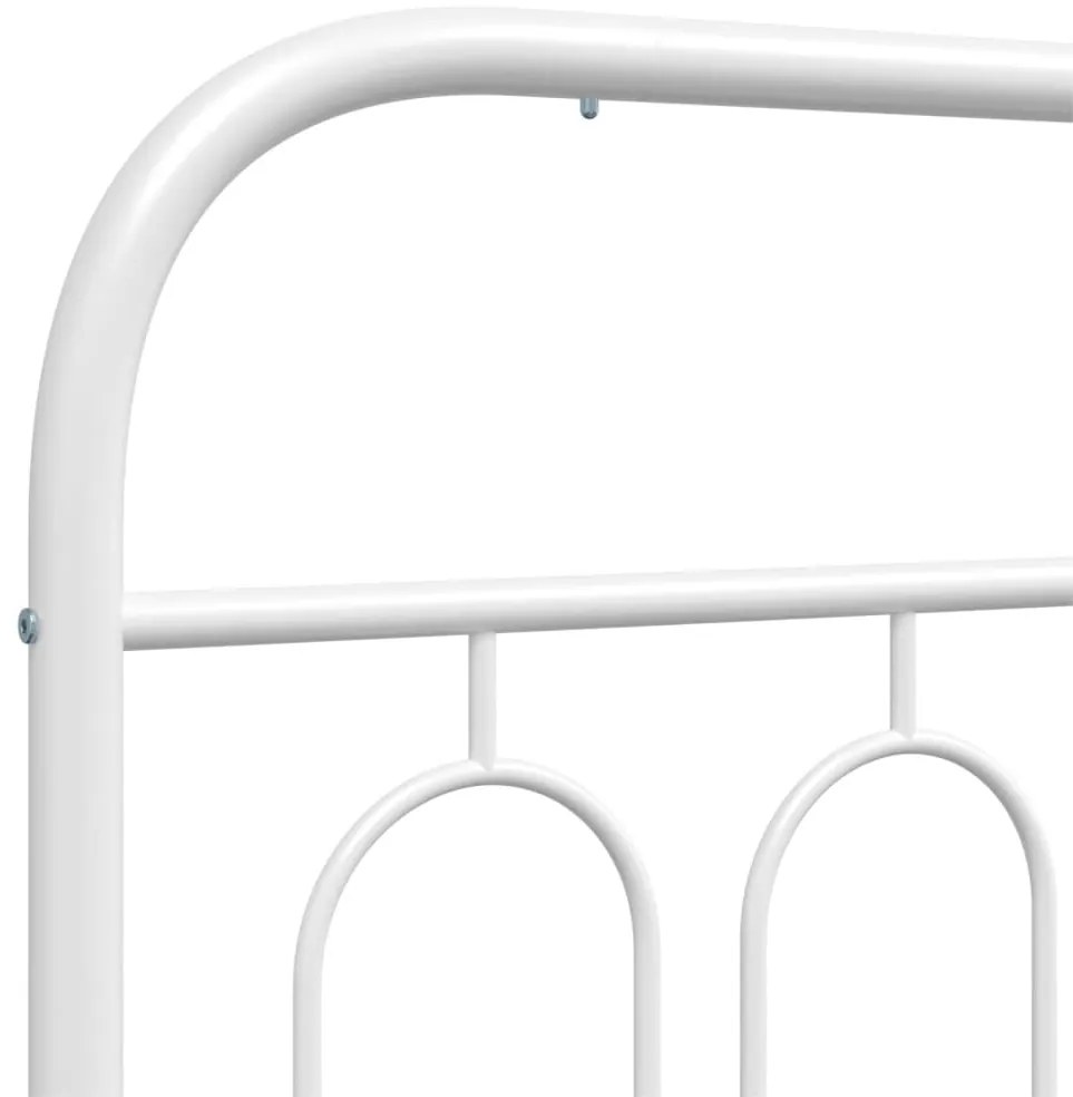 Estrutura de cama com cabeceira 90x190 cm metal branco