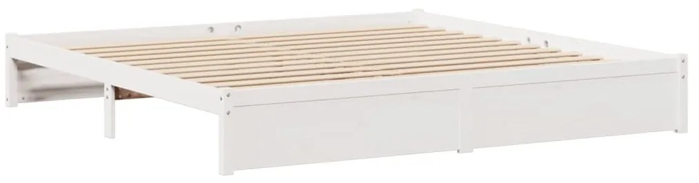 Cama com estante sem colchão 180x200 cm pinho maciço branco