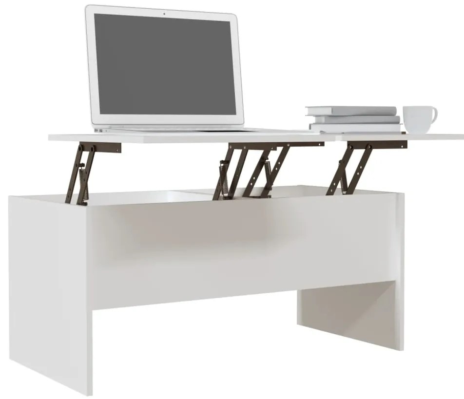 Mesa de centro 102x50,5x46,5 cm madeira processada branco
