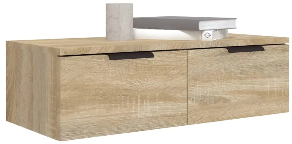 Armários parede 2pcs 68x30x20 cm derivados madeira sonoma