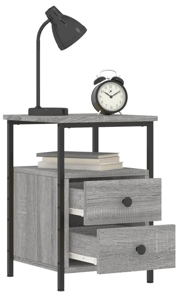 Mesa cabeceira 34x35,5x50 cm derivados madeira cinzento sonoma