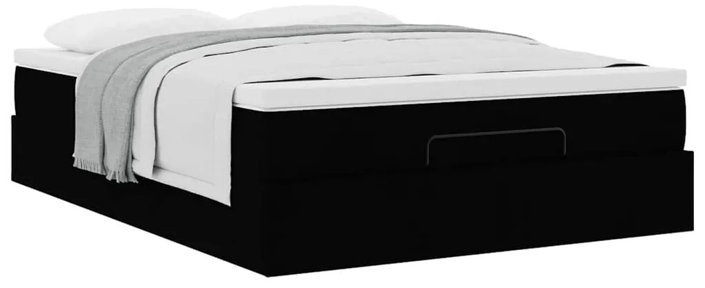 Estrutura de cama otomana com colchão 140x190 cm preta