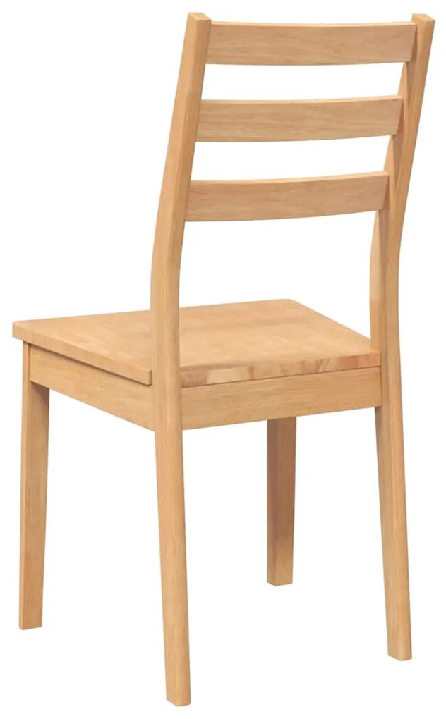 Cadeiras de jantar 2 pcs madeira seringueira maciça natural