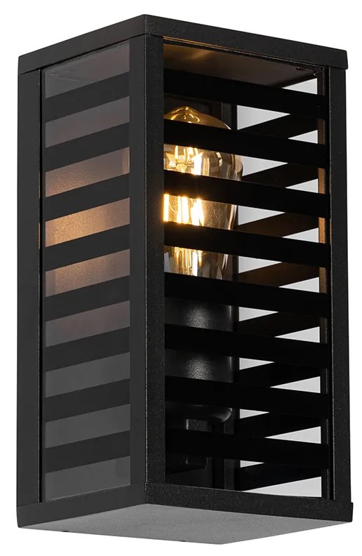 Candeeiro de parede exterior moderno preto 26 cm IP44 - Reims