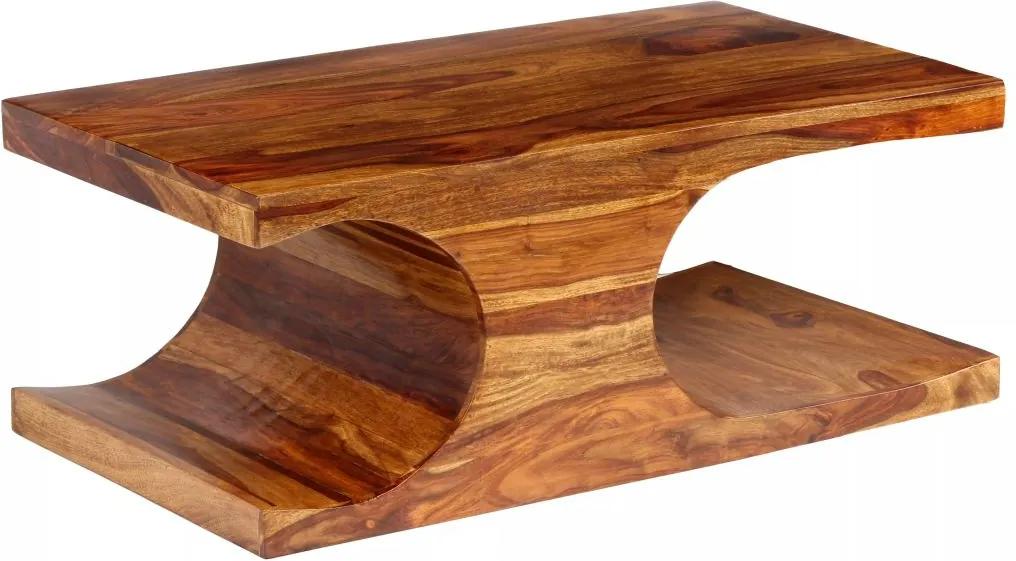Mesa de centro em madeira de sheesham maciça 90x50x35 cm