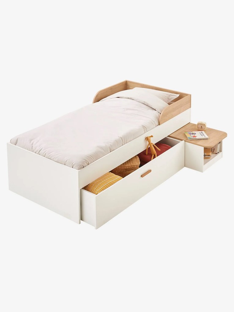 Cama para criança com várias arrumações, Happy branco claro liso