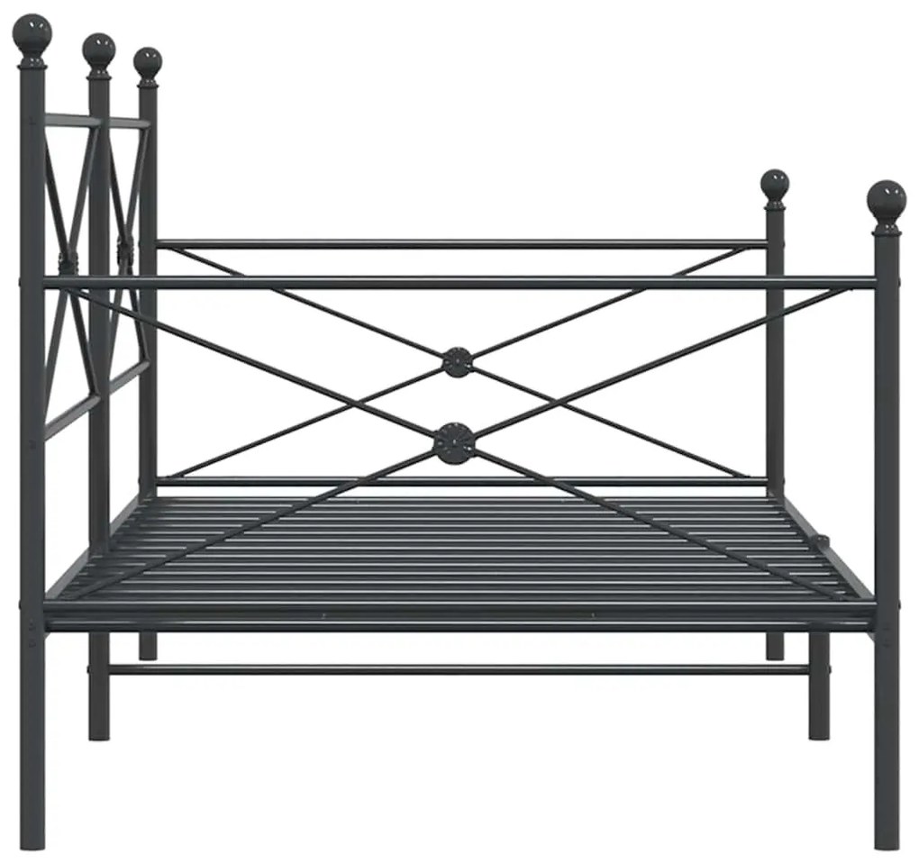 Cama de Dia sem Colchão 107x203 cm aço preto