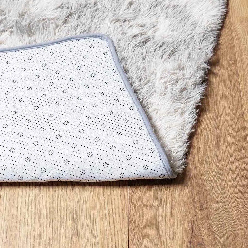 Tapete shaggy de pelo alto NAVARRA 240x240 cm cinzento-claro