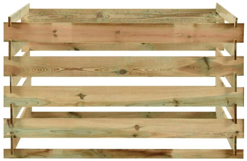 Caixa de compostagem ripada 120x120x70 cm pinho impregnado