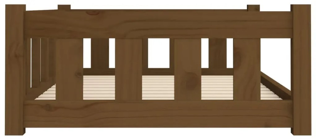 Cama para cães 95,5x65,5x28 cm madeira de pinho castanho mel