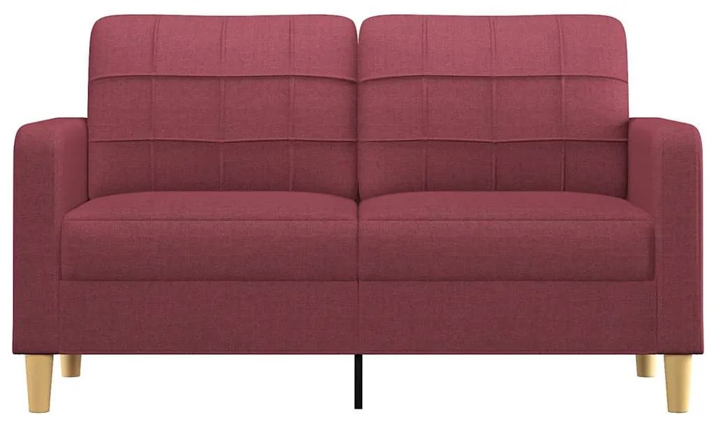 Sofá de 2 lugares tecido 140 cm vermelho tinto
