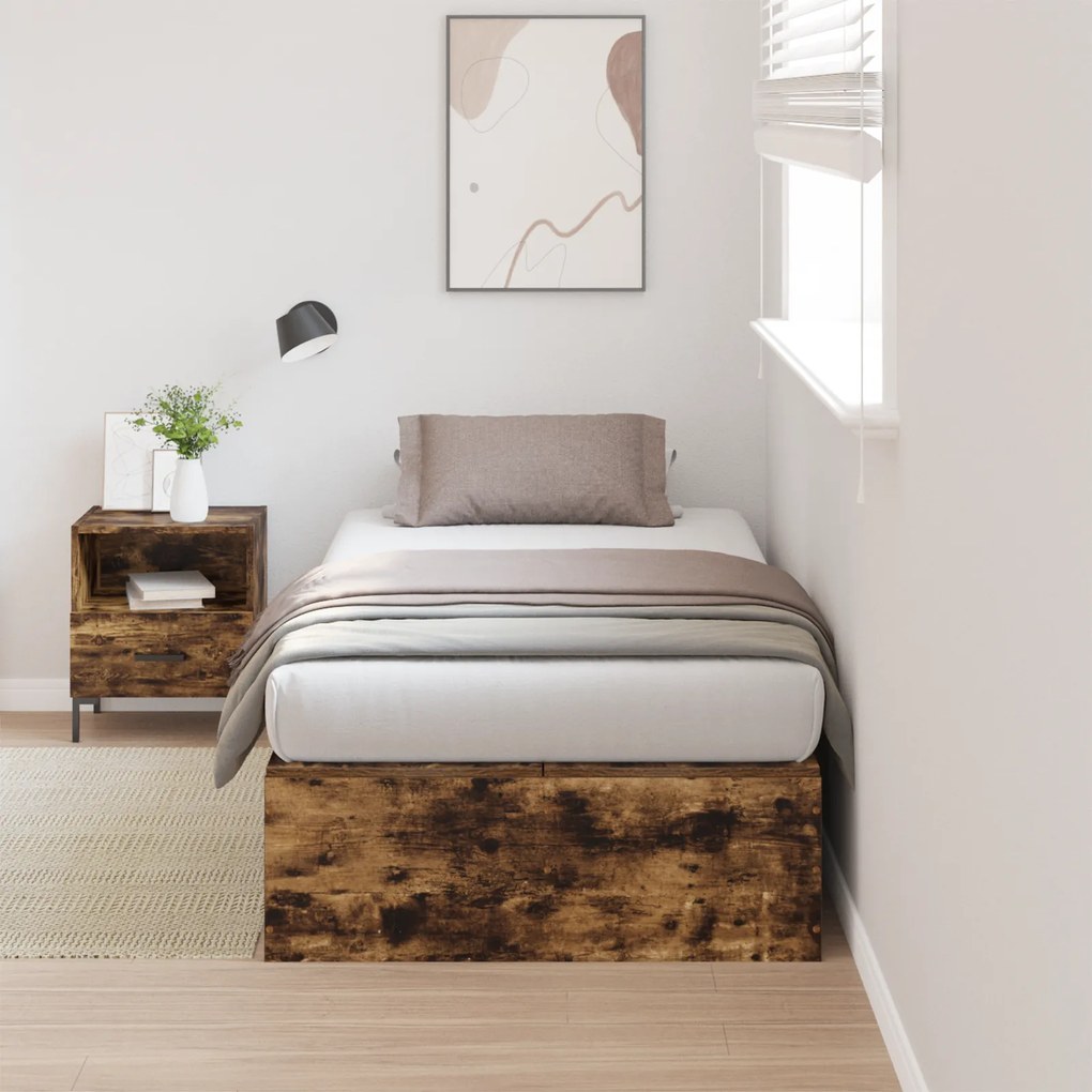 Estrutura da Cama Storage Carvalho Fumado 80x200 cm