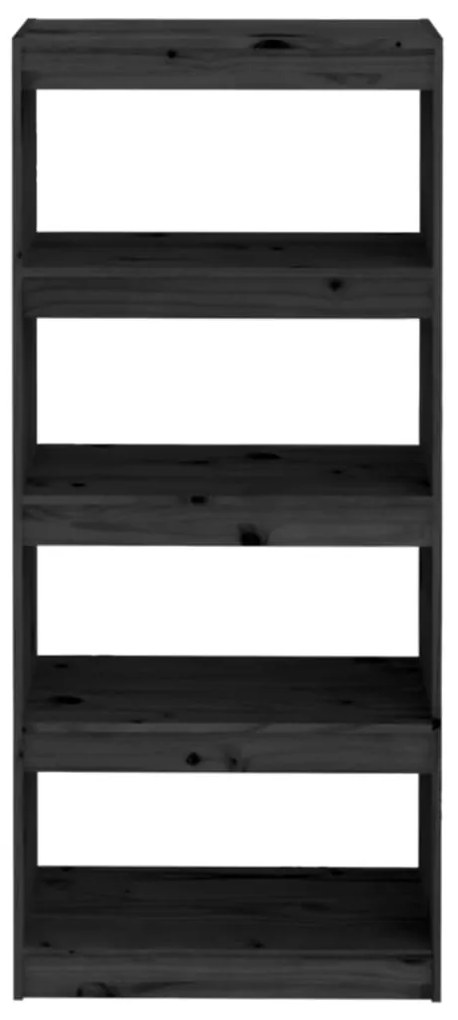 Estante/divisória 60x30x135,5 madeira pinho maciça preto