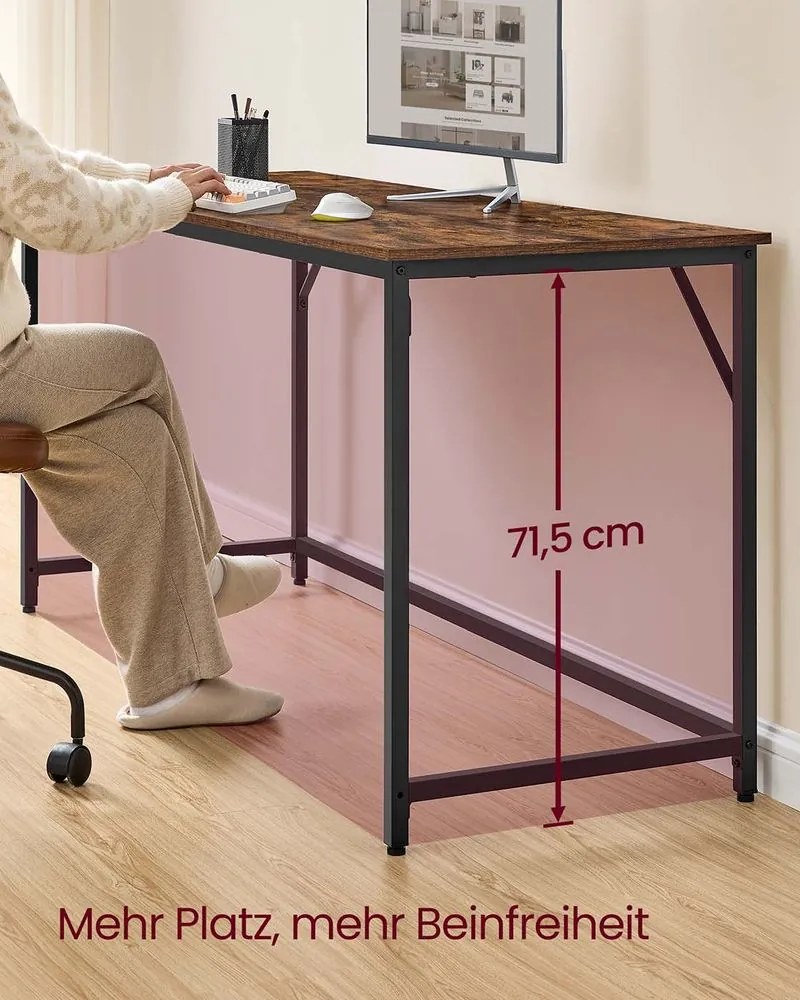 Secretaria para computador para o escritório em casa 60 x 160 x 76 cm Castanho vintage-preto
