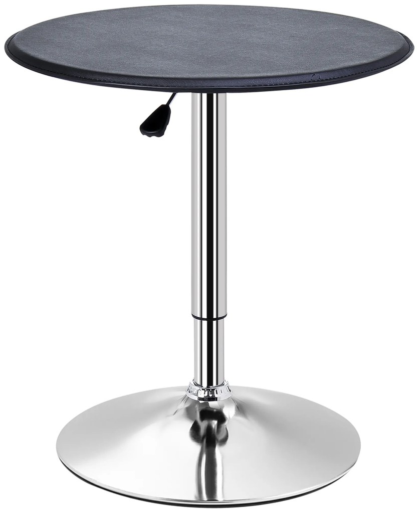 HOMCOM Mesa de Bar com Altura Ajustável Giratória 360° com Base Redonda Mesa Alta Moderna para Cozinha Ø63x67-93 cm Preto