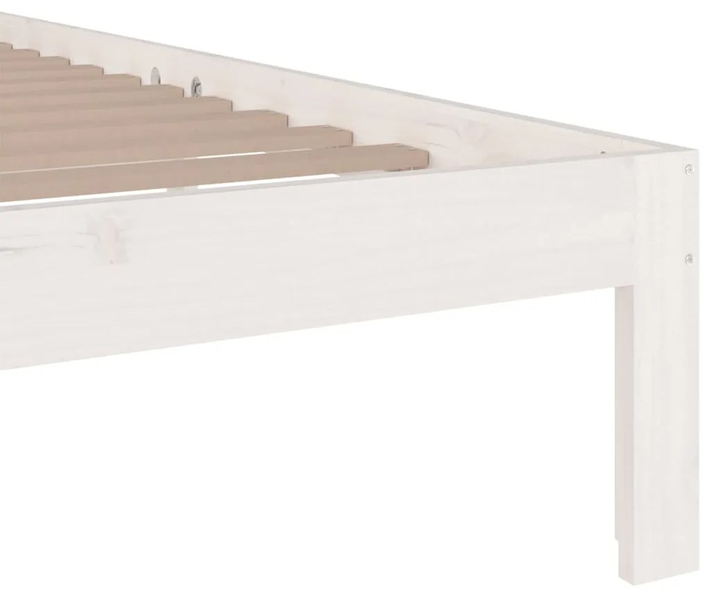 Estrutura cama pequena casal 120x190 cm pinho maciço branco