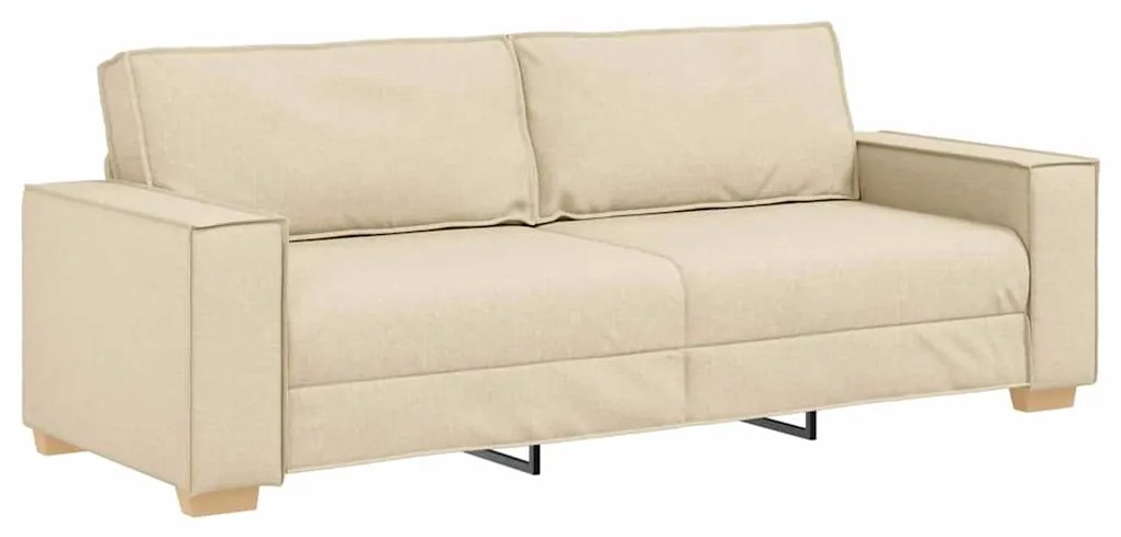 Sofá de 3 Lugares vidaXL Creme 180 cm em Tecido