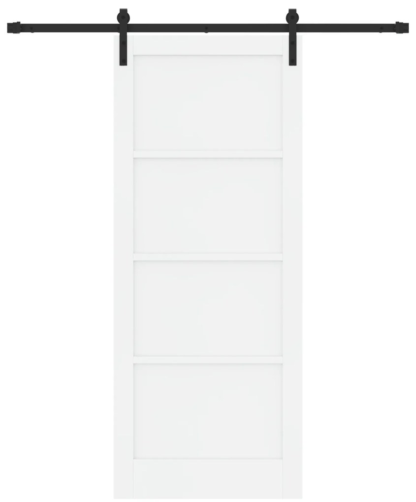 Porta Deslizante vidaXL com Conjunto de Ferragens Branca 86x211 cm Mad