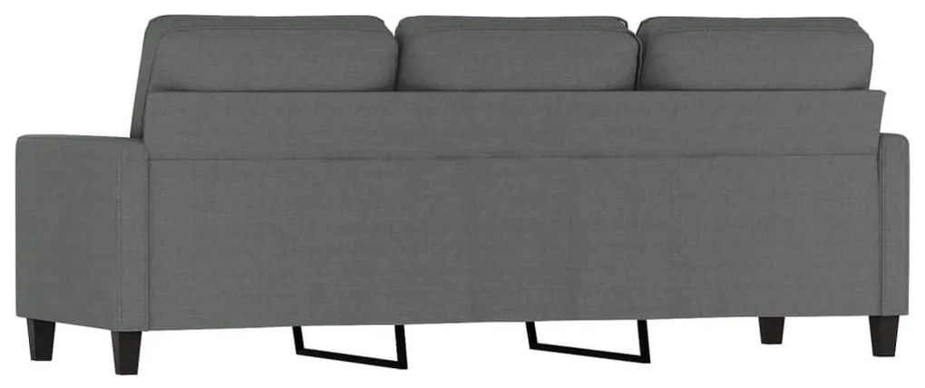 Sofá de 3 lugares 180 cm tecido cinza-escuro