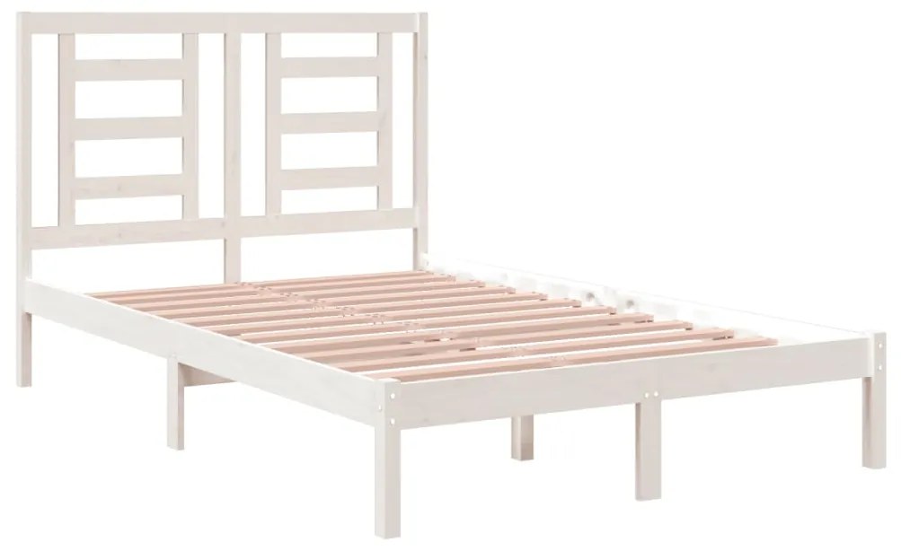 Cama sem colchão 120x200 cm madeira de pinho maciça branco